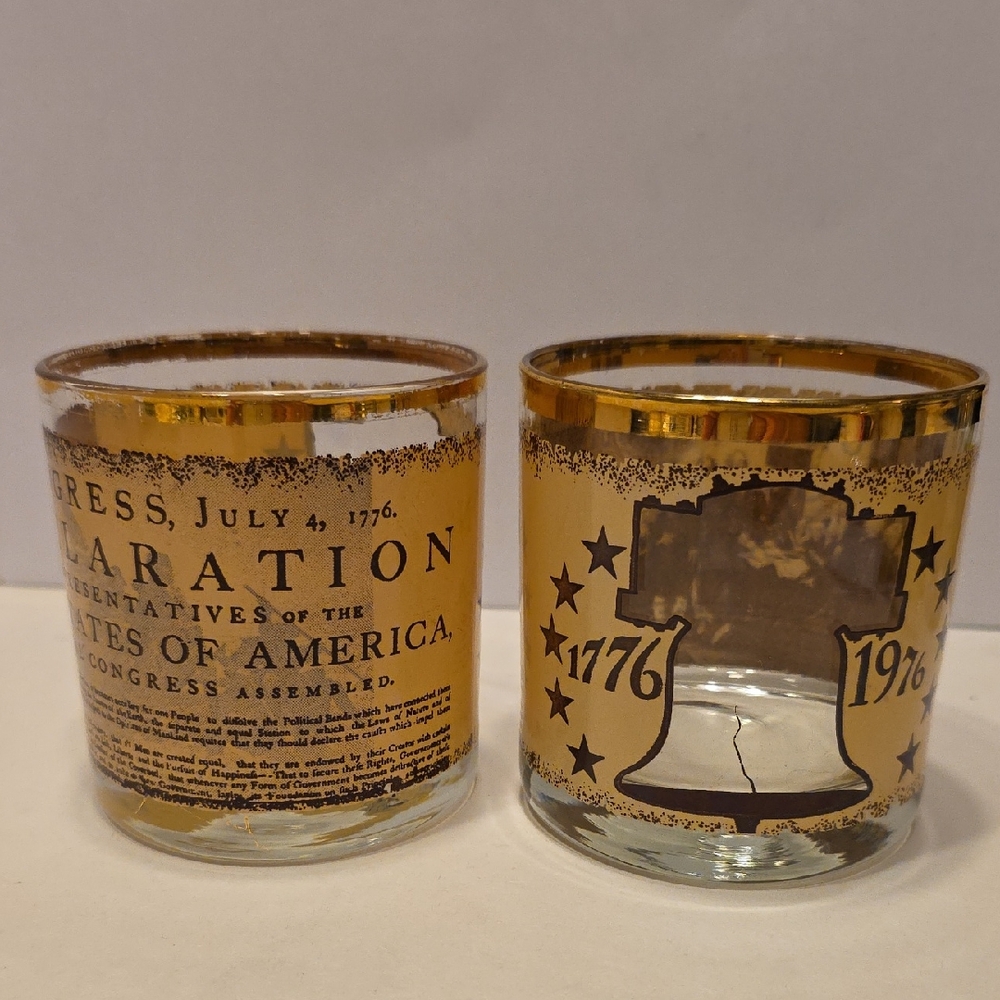 Vintage Bicentennial Rock Drinking Glasses
